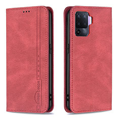 Handytasche Stand Schutzhülle Flip Leder Hülle B05F für Oppo A94 4G Rot