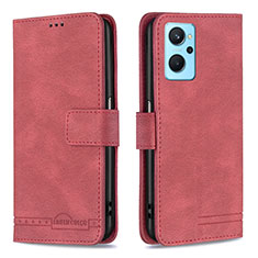 Handytasche Stand Schutzhülle Flip Leder Hülle B05F für Oppo A96 4G Rot