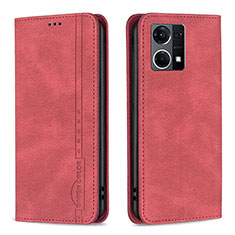 Handytasche Stand Schutzhülle Flip Leder Hülle B05F für Oppo F21s Pro 4G Rot