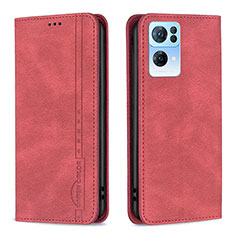 Handytasche Stand Schutzhülle Flip Leder Hülle B05F für Oppo Reno7 Pro 5G Rot