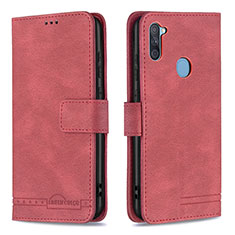 Handytasche Stand Schutzhülle Flip Leder Hülle B05F für Samsung Galaxy A11 Rot