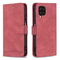 Handytasche Stand Schutzhülle Flip Leder Hülle B05F für Samsung Galaxy A12 5G Rot