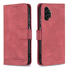 Handytasche Stand Schutzhülle Flip Leder Hülle B05F für Samsung Galaxy A13 4G Rot