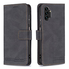 Handytasche Stand Schutzhülle Flip Leder Hülle B05F für Samsung Galaxy A13 4G Schwarz