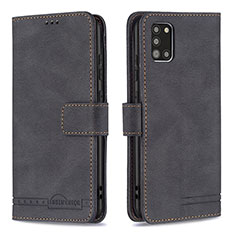 Handytasche Stand Schutzhülle Flip Leder Hülle B05F für Samsung Galaxy A31 Schwarz