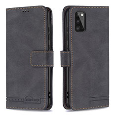 Handytasche Stand Schutzhülle Flip Leder Hülle B05F für Samsung Galaxy A41 Schwarz