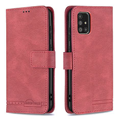 Handytasche Stand Schutzhülle Flip Leder Hülle B05F für Samsung Galaxy A71 4G A715 Rot