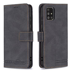 Handytasche Stand Schutzhülle Flip Leder Hülle B05F für Samsung Galaxy A71 5G Schwarz