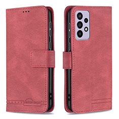 Handytasche Stand Schutzhülle Flip Leder Hülle B05F für Samsung Galaxy A73 5G Rot