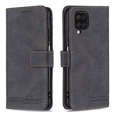 Handytasche Stand Schutzhülle Flip Leder Hülle B05F für Samsung Galaxy M12 Schwarz