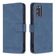 Handytasche Stand Schutzhülle Flip Leder Hülle B05F für Samsung Galaxy S20 Blau