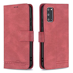 Handytasche Stand Schutzhülle Flip Leder Hülle B05F für Samsung Galaxy S20 Rot