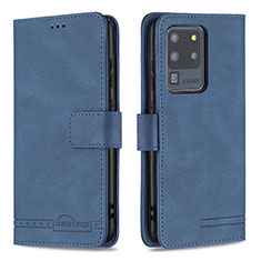 Handytasche Stand Schutzhülle Flip Leder Hülle B05F für Samsung Galaxy S20 Ultra Blau