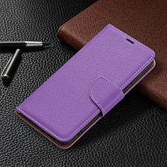 Handytasche Stand Schutzhülle Flip Leder Hülle B05F für Samsung Galaxy S21 5G Violett