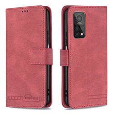 Handytasche Stand Schutzhülle Flip Leder Hülle B05F für Xiaomi Mi 10T Pro 5G Rot