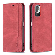 Handytasche Stand Schutzhülle Flip Leder Hülle B05F für Xiaomi Redmi Note 10 5G Rot