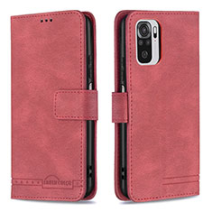 Handytasche Stand Schutzhülle Flip Leder Hülle B05F für Xiaomi Redmi Note 10S 4G Rot