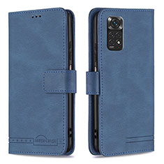 Handytasche Stand Schutzhülle Flip Leder Hülle B05F für Xiaomi Redmi Note 11 4G (2022) Blau