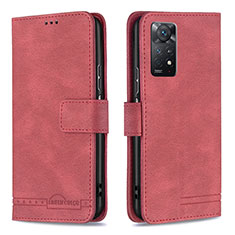 Handytasche Stand Schutzhülle Flip Leder Hülle B05F für Xiaomi Redmi Note 11 Pro 4G Rot