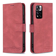 Handytasche Stand Schutzhülle Flip Leder Hülle B05F für Xiaomi Redmi Note 11 Pro+ Plus 5G Rot