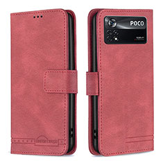 Handytasche Stand Schutzhülle Flip Leder Hülle B05F für Xiaomi Redmi Note 11E Pro 5G Rot