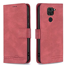 Handytasche Stand Schutzhülle Flip Leder Hülle B05F für Xiaomi Redmi Note 9 Rot