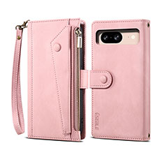 Handytasche Stand Schutzhülle Flip Leder Hülle B05S für Google Pixel 8 5G Rosegold