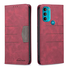 Handytasche Stand Schutzhülle Flip Leder Hülle B06F für Motorola Moto G71 5G Rot