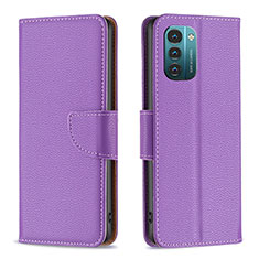 Handytasche Stand Schutzhülle Flip Leder Hülle B06F für Nokia G11 Violett