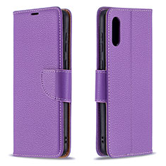 Handytasche Stand Schutzhülle Flip Leder Hülle B06F für Samsung Galaxy A02 Violett