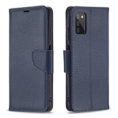 Handytasche Stand Schutzhülle Flip Leder Hülle B06F für Samsung Galaxy A02s Blau