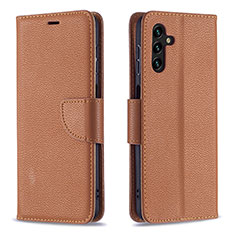 Handytasche Stand Schutzhülle Flip Leder Hülle B06F für Samsung Galaxy A04s Braun