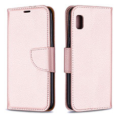 Handytasche Stand Schutzhülle Flip Leder Hülle B06F für Samsung Galaxy A10e Rosegold