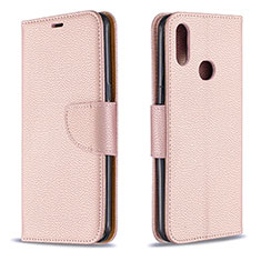 Handytasche Stand Schutzhülle Flip Leder Hülle B06F für Samsung Galaxy A10s Rosegold