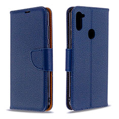 Handytasche Stand Schutzhülle Flip Leder Hülle B06F für Samsung Galaxy A11 Blau