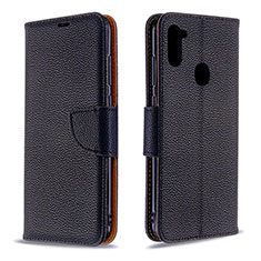 Handytasche Stand Schutzhülle Flip Leder Hülle B06F für Samsung Galaxy A11 Schwarz