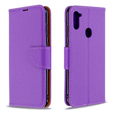 Handytasche Stand Schutzhülle Flip Leder Hülle B06F für Samsung Galaxy A11 Violett