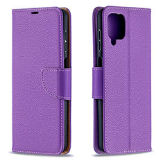 Handytasche Stand Schutzhülle Flip Leder Hülle B06F für Samsung Galaxy A12 5G Violett