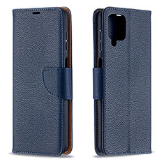 Handytasche Stand Schutzhülle Flip Leder Hülle B06F für Samsung Galaxy A12 Blau