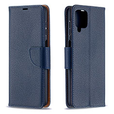 Handytasche Stand Schutzhülle Flip Leder Hülle B06F für Samsung Galaxy A12 Nacho Blau