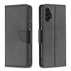 Handytasche Stand Schutzhülle Flip Leder Hülle B06F für Samsung Galaxy A13 4G Schwarz