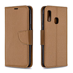 Handytasche Stand Schutzhülle Flip Leder Hülle B06F für Samsung Galaxy A20e Braun