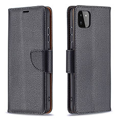 Handytasche Stand Schutzhülle Flip Leder Hülle B06F für Samsung Galaxy A22 5G Schwarz