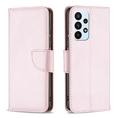 Handytasche Stand Schutzhülle Flip Leder Hülle B06F für Samsung Galaxy A23 4G Rosegold