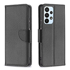 Handytasche Stand Schutzhülle Flip Leder Hülle B06F für Samsung Galaxy A23 4G Schwarz