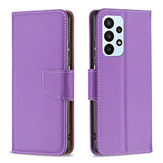 Handytasche Stand Schutzhülle Flip Leder Hülle B06F für Samsung Galaxy A23 4G Violett