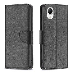 Handytasche Stand Schutzhülle Flip Leder Hülle B06F für Samsung Galaxy A23 5G SC-56C Schwarz