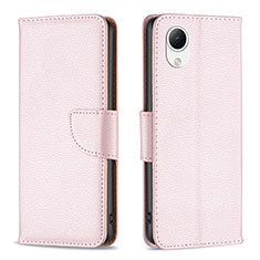 Handytasche Stand Schutzhülle Flip Leder Hülle B06F für Samsung Galaxy A23e 5G Rosegold