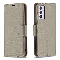 Handytasche Stand Schutzhülle Flip Leder Hülle B06F für Samsung Galaxy A24 4G Grau