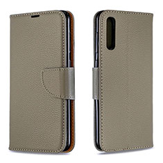 Handytasche Stand Schutzhülle Flip Leder Hülle B06F für Samsung Galaxy A30S Grau